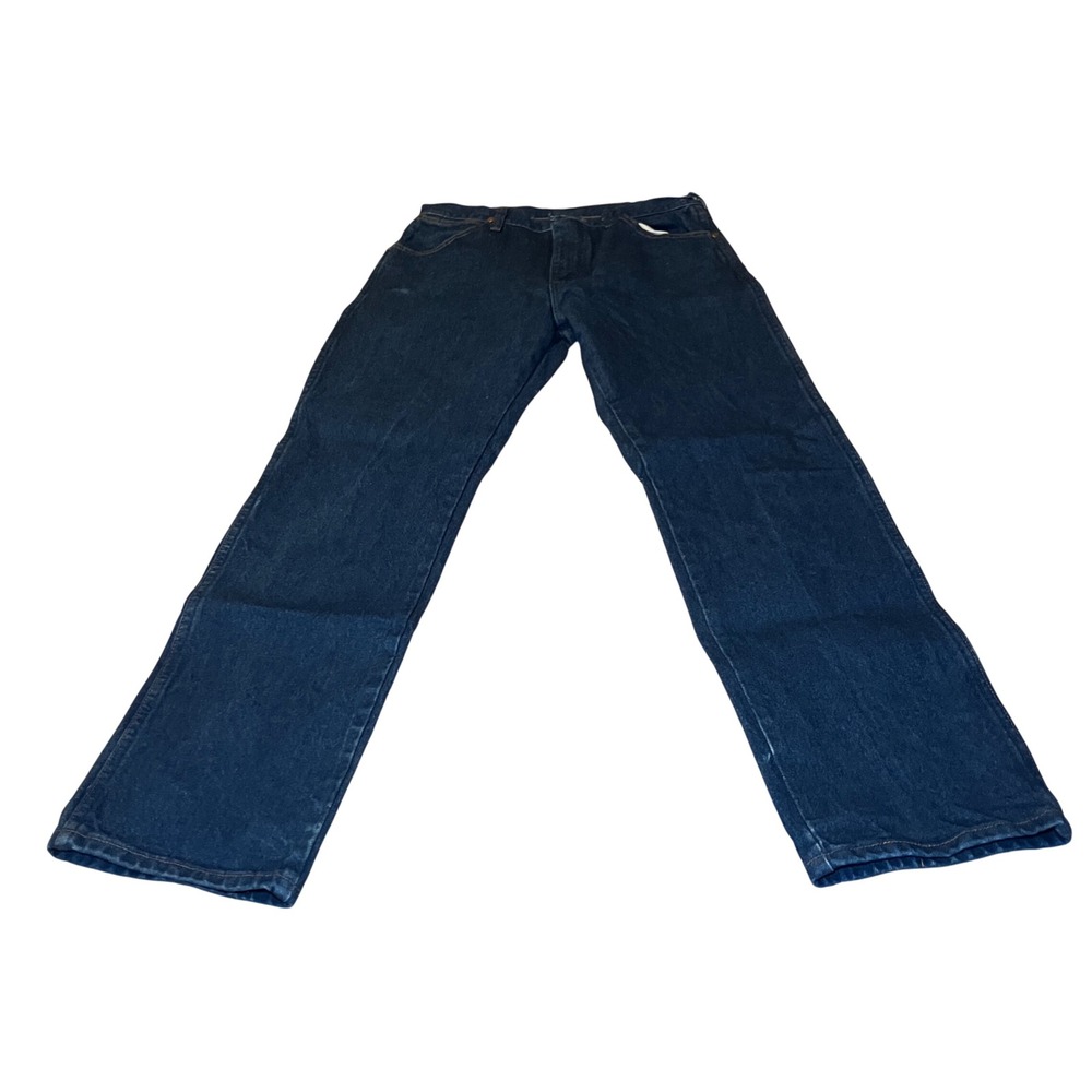Wrangler Cowboy Cut Jeans Mens 31x32 Dark Wash Blue Good 1013MWZPW Straight Leg